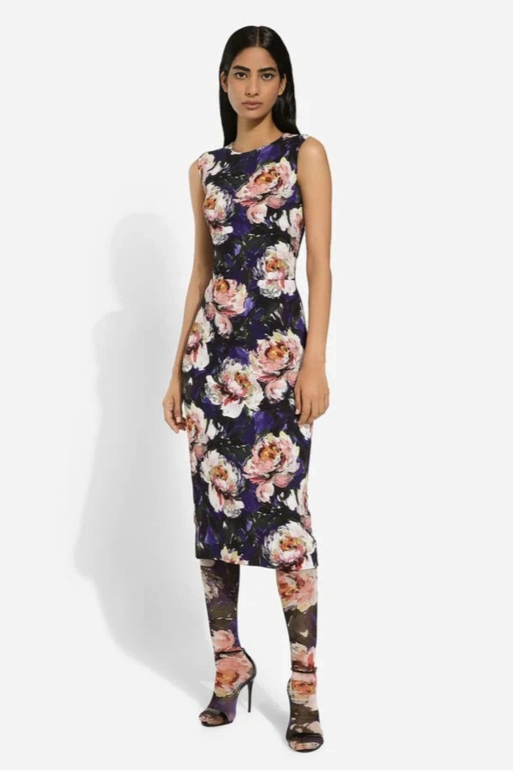 Cady Sheath Dress with Peony Print - 2