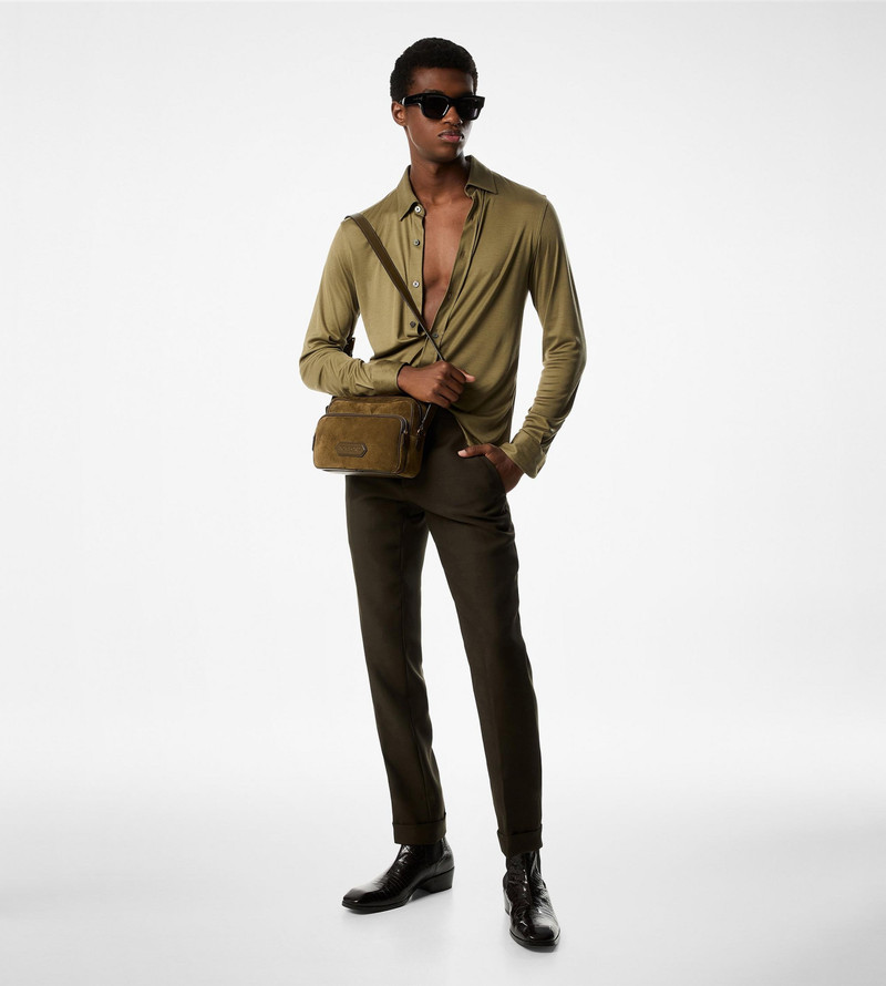 SUEDE DOUBLE ZIP MESSENGER 5