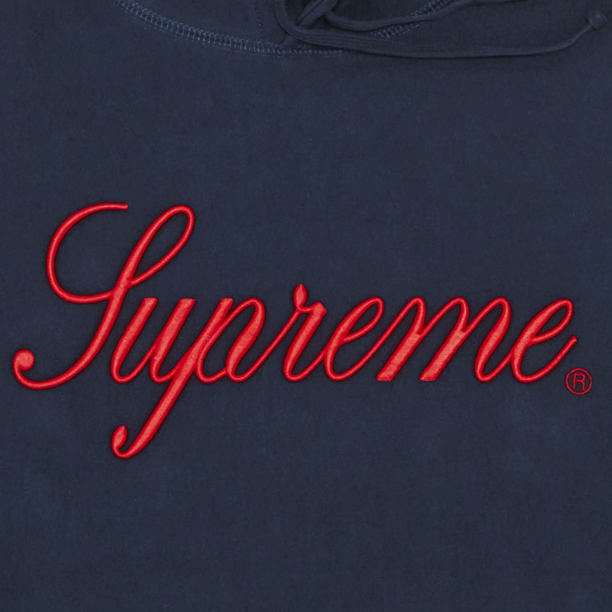 Supreme Embroidered Script Hooded Sweatshirt 'Navy' - 2