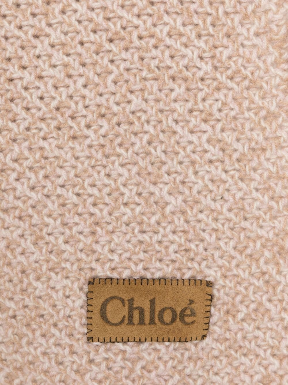 logo-patch chunky-knit scarf - 2