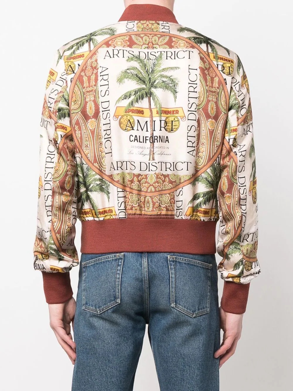 graphic-print silk bomber jacket - 4