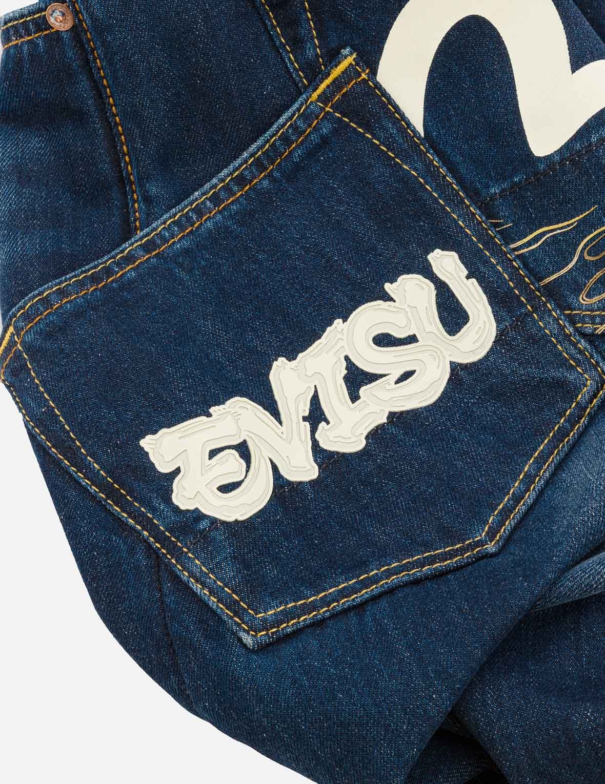 SEAGULL AND LOGO PRINT 3D FIT JEANS - 14