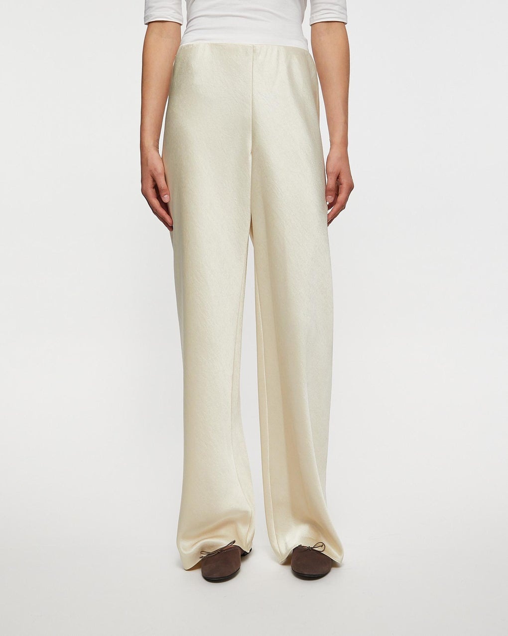 Trousers High Waist  Fluid Bias Pant Bone - 2