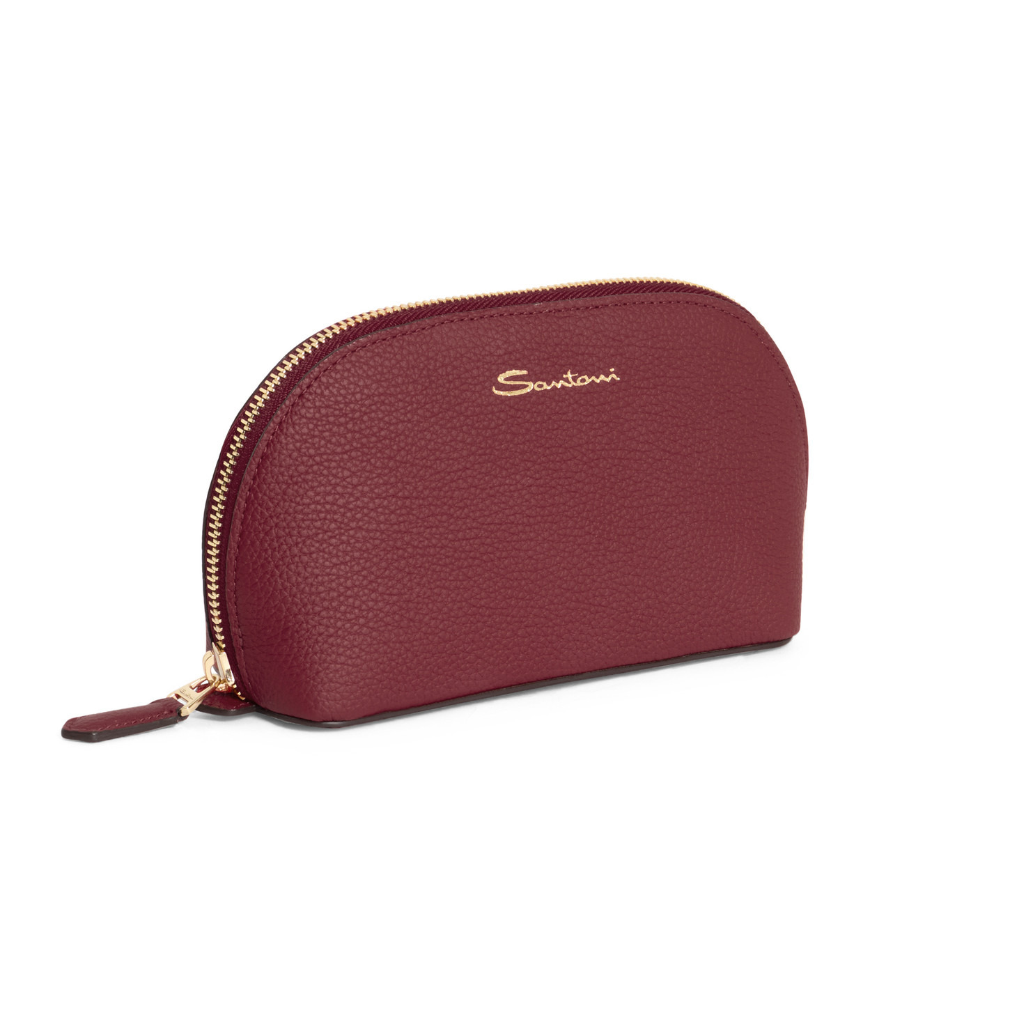 Red tumbled leather pouch - 2
