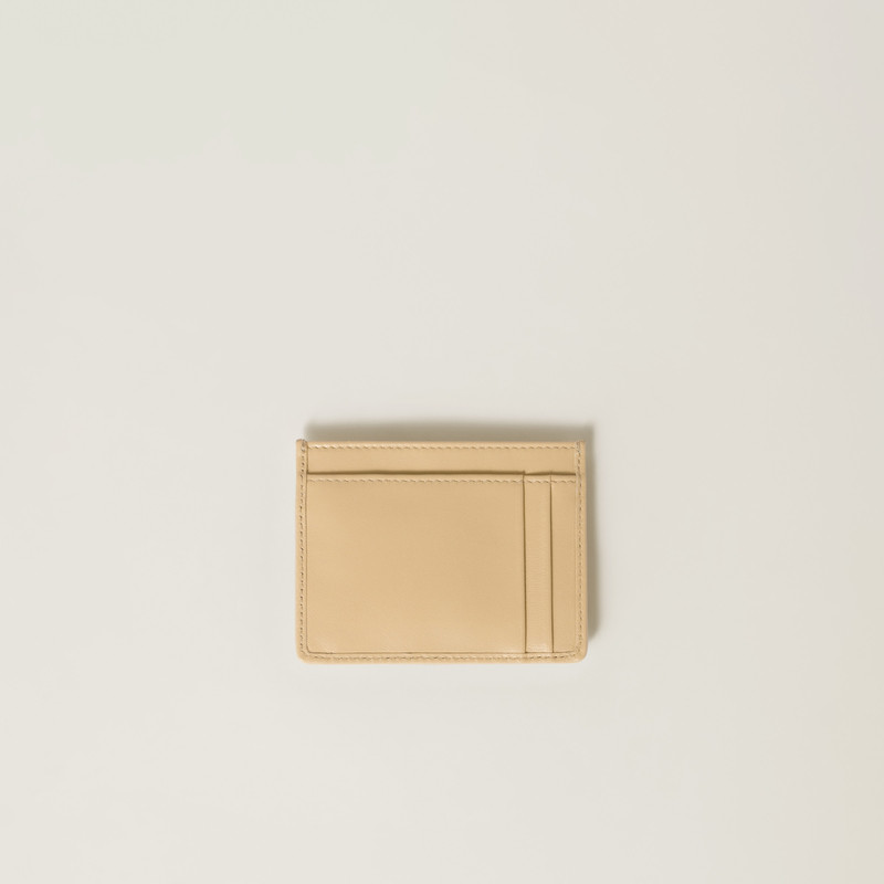 Miu Miu Matelassé nappa leather card holder outlook
