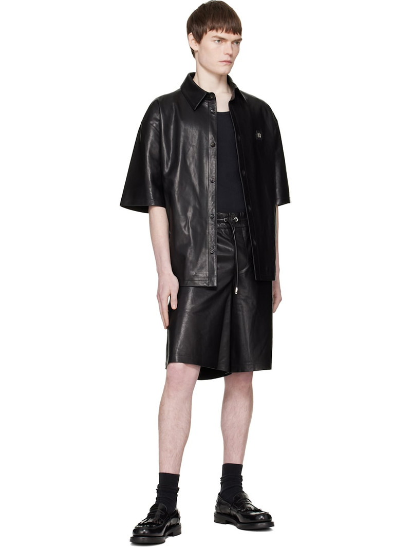 AMIRI Black MA Oversized Leather Shorts outlook