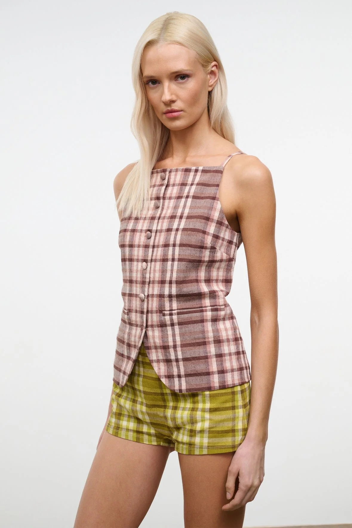 STAUD UNA TOP TUSCANY PLAID - 1
