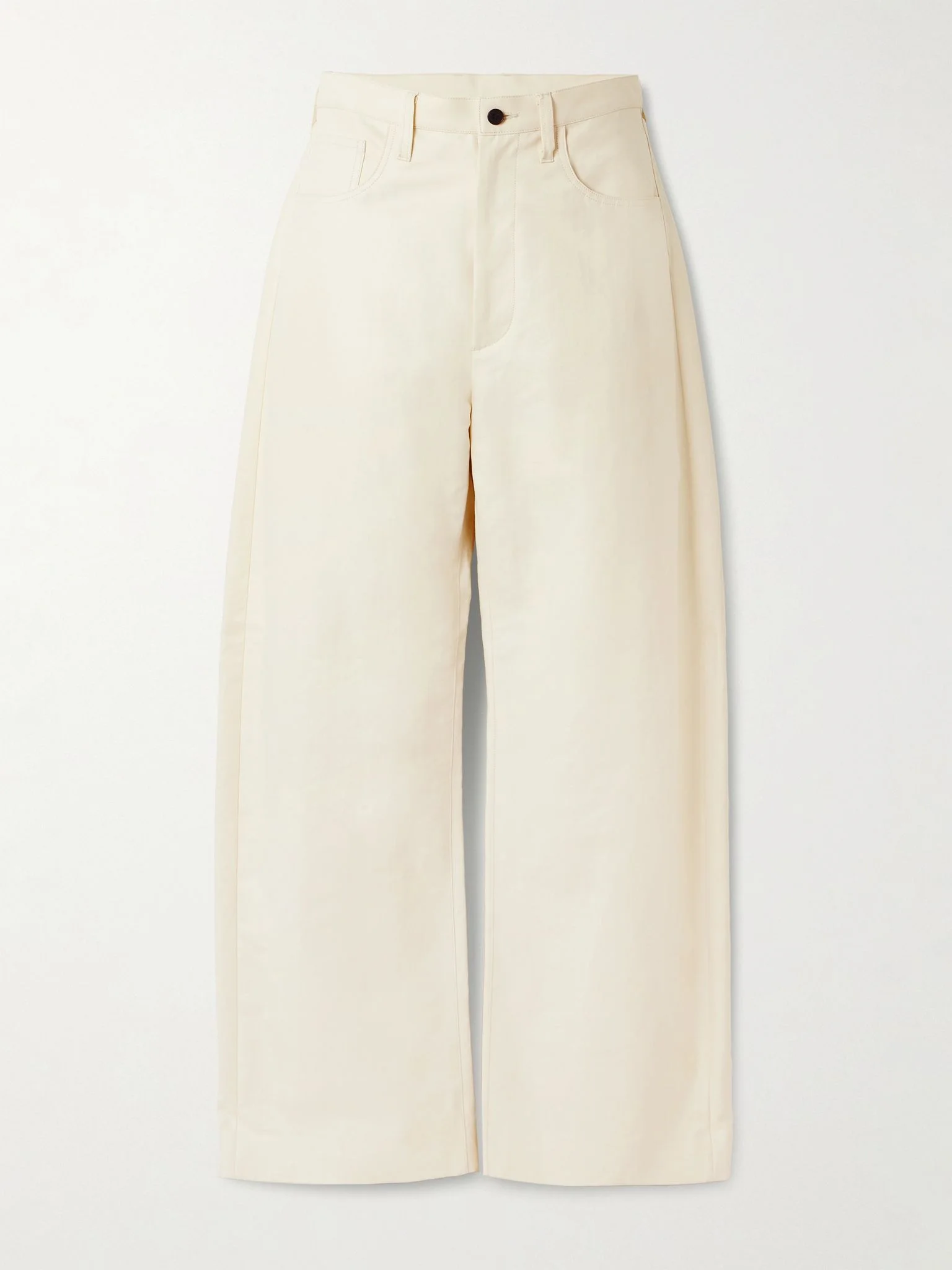 High-rise wide-leg jeans Cream - 1