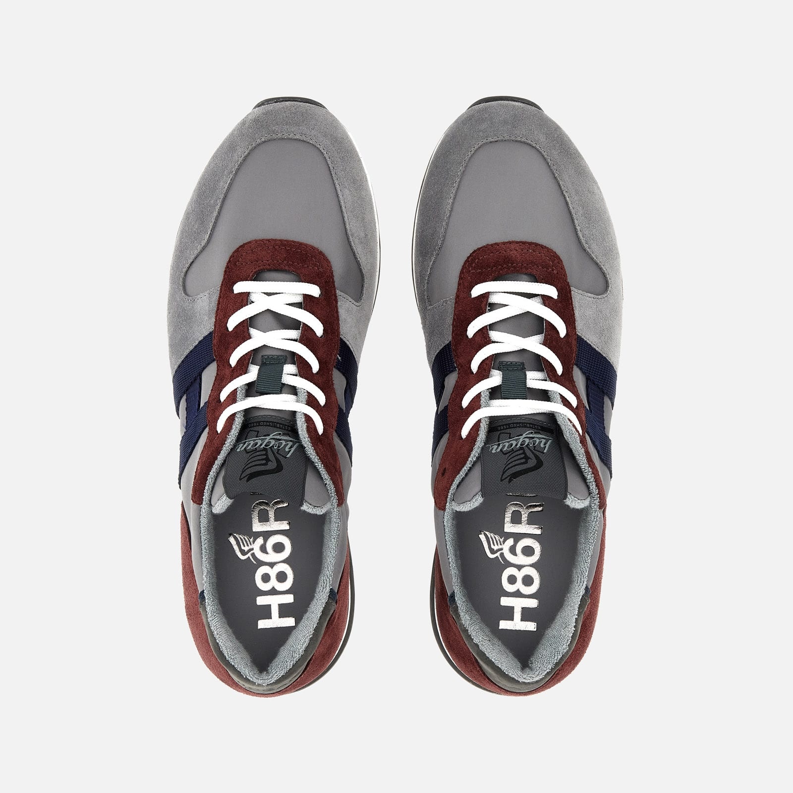 Sneakers Hogan H383 Grey Burgundy Blue - 4