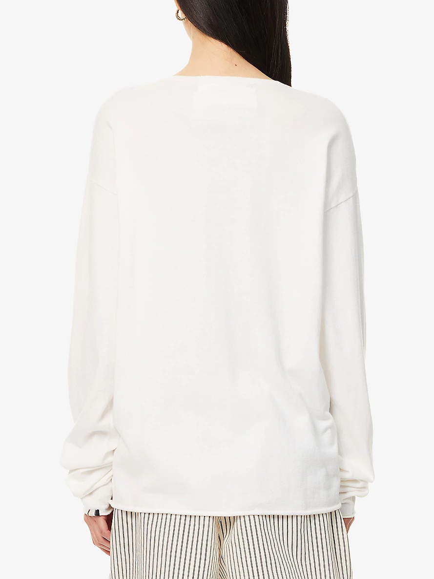 Aries Round-Neck Cotton and Cashmere-Blend Knitted Jumper - 4