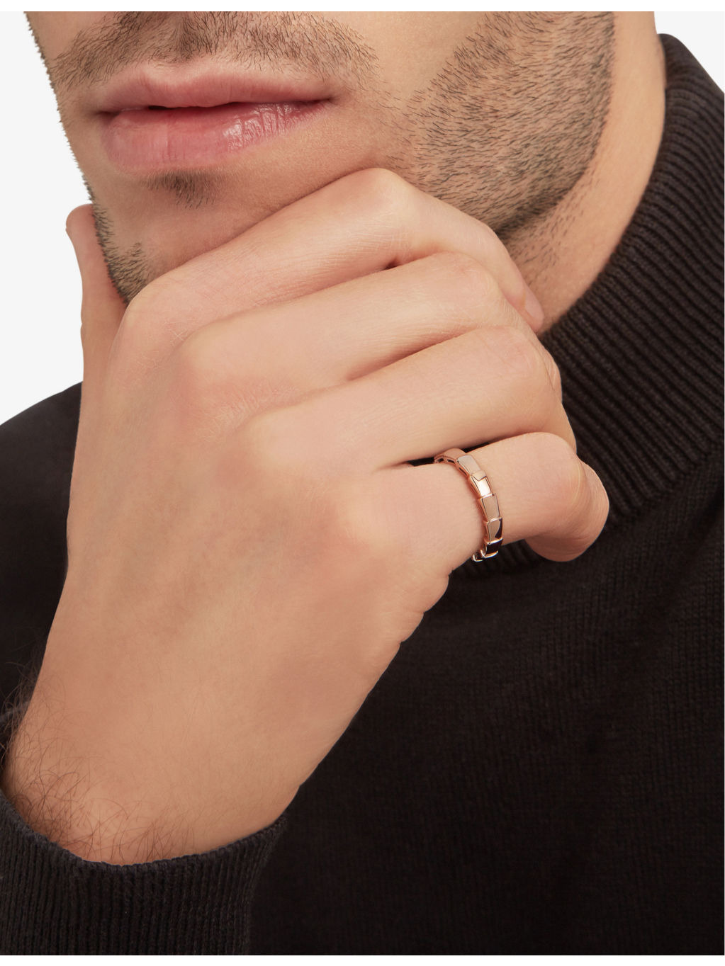 Serpenti Viper 18ct rose-gold wedding band - 4