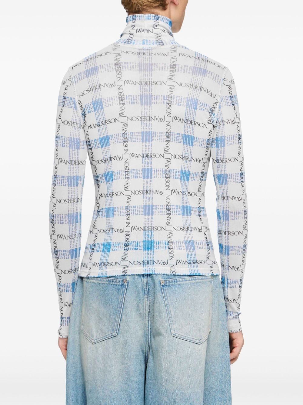 logo grid-print T-shirt - 4