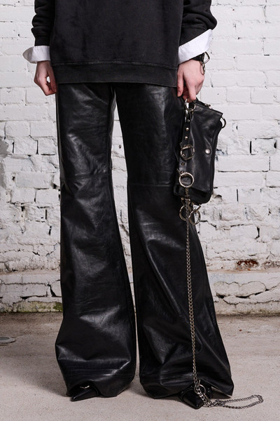 R13 JANET LEATHER PANT - SHINY BLACK outlook