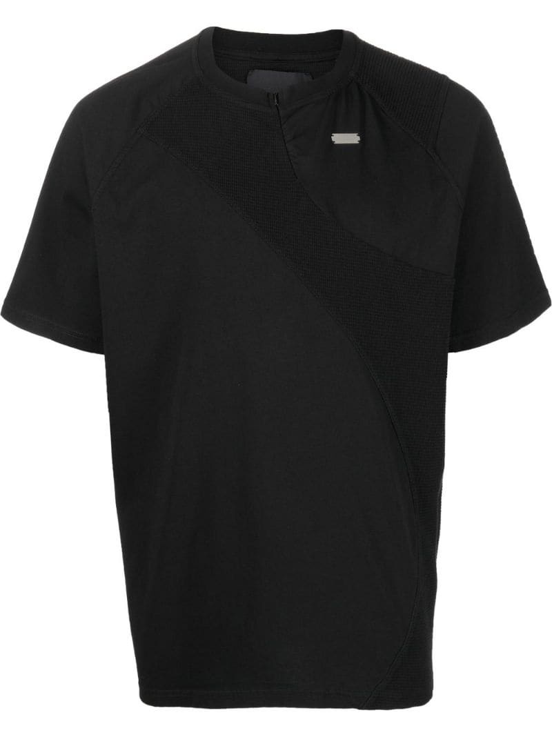 panelled short-sleeved T-shirt - 1