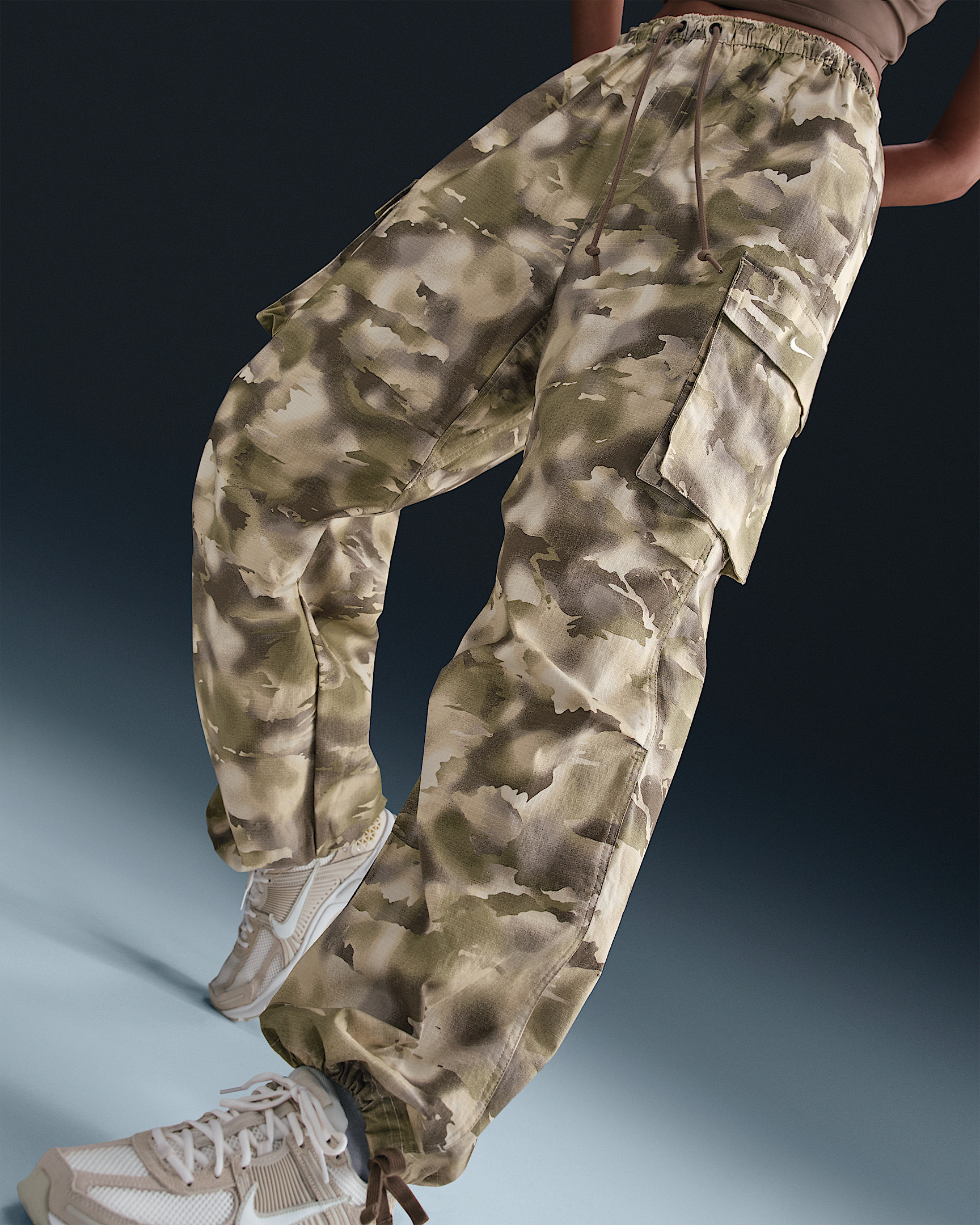 Nike Sportswear Women's Mid-Rise Oversized Camo Cargo Pants - 2