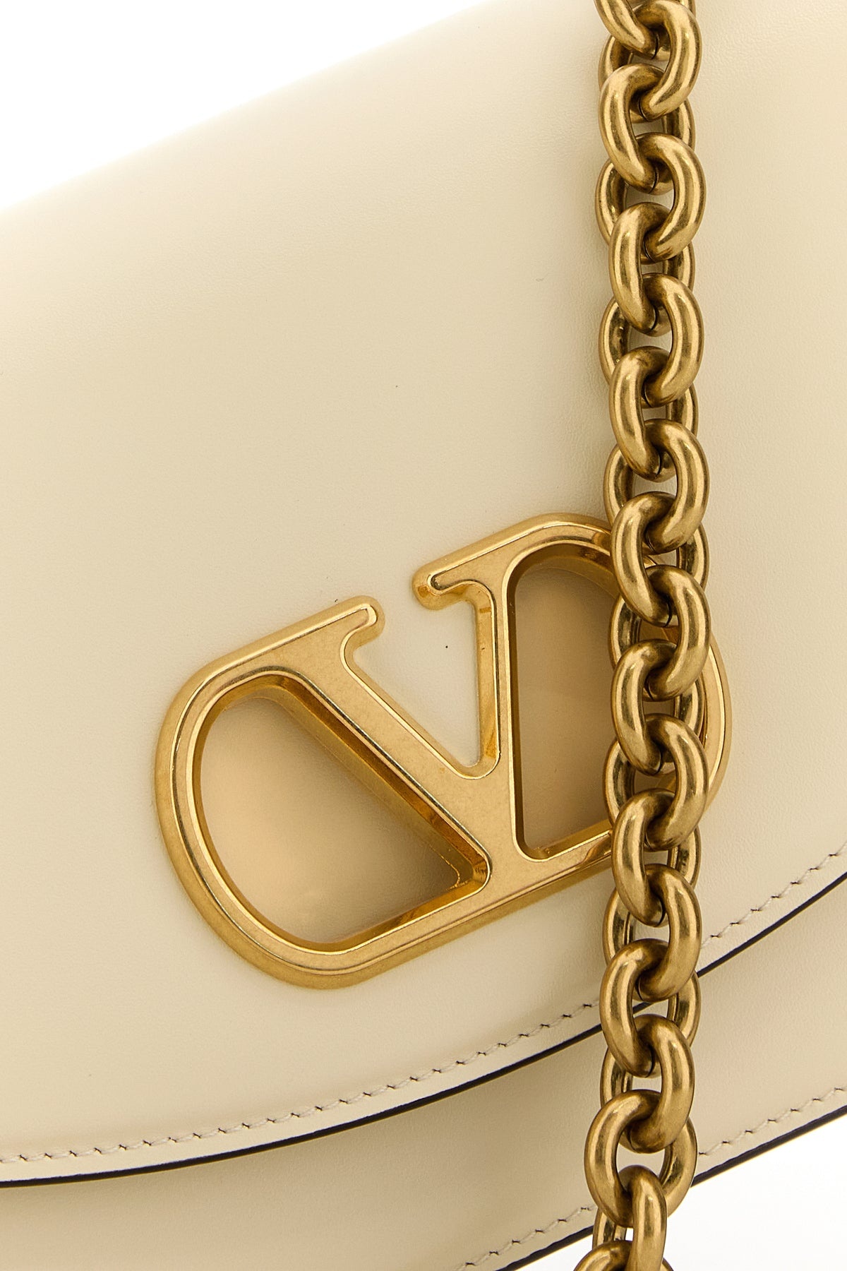 Ivory leather VLogo Signature shoulder bag - 4