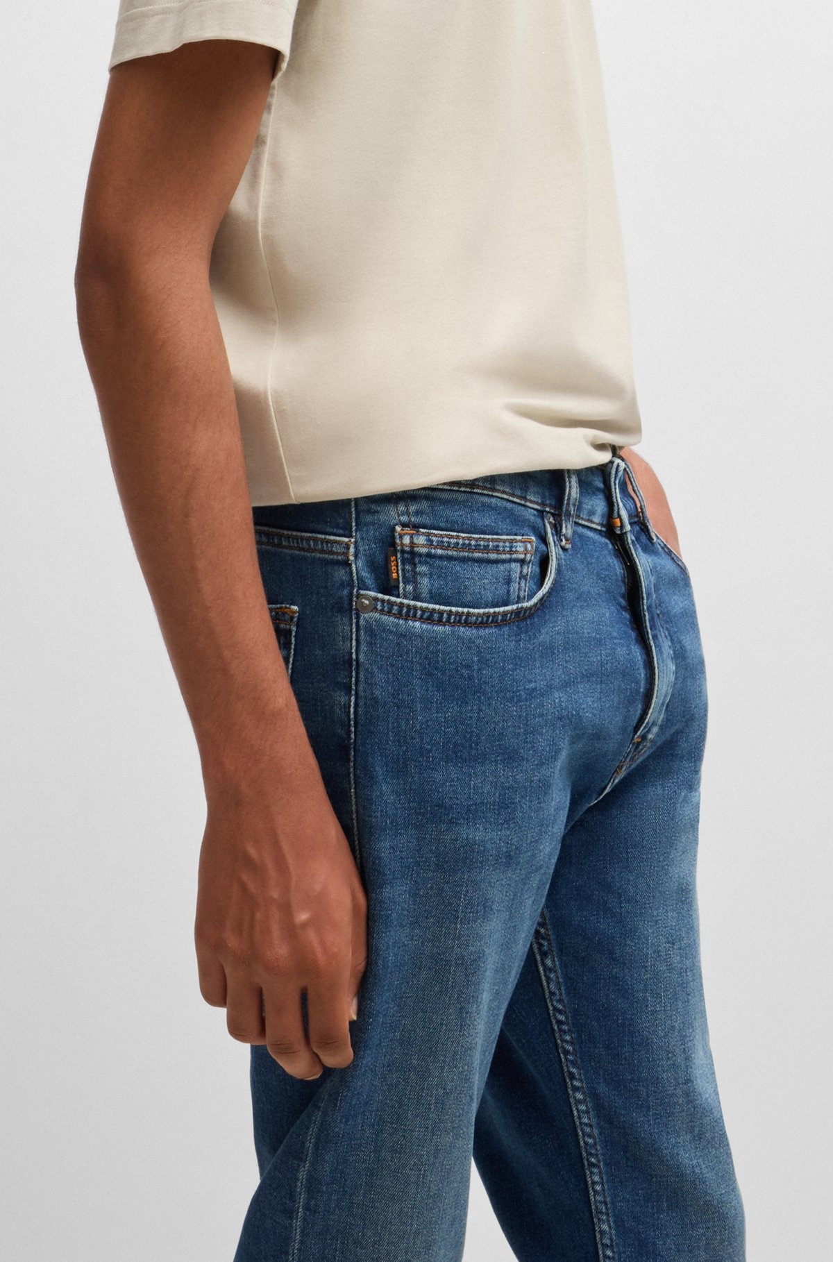 DELAWARE SLIM-FIT JEANS IN BLUE COMFORT-STRETCH DENIM - 5
