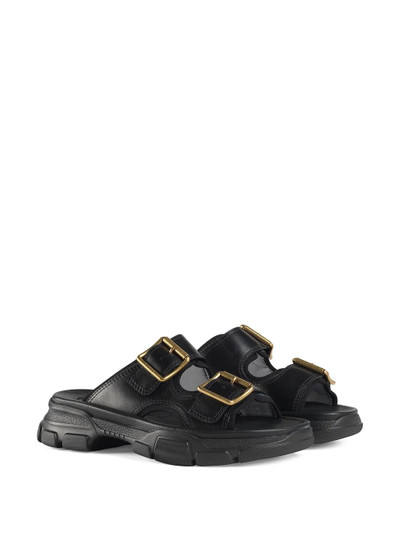 GUCCI buckled leather sandals outlook