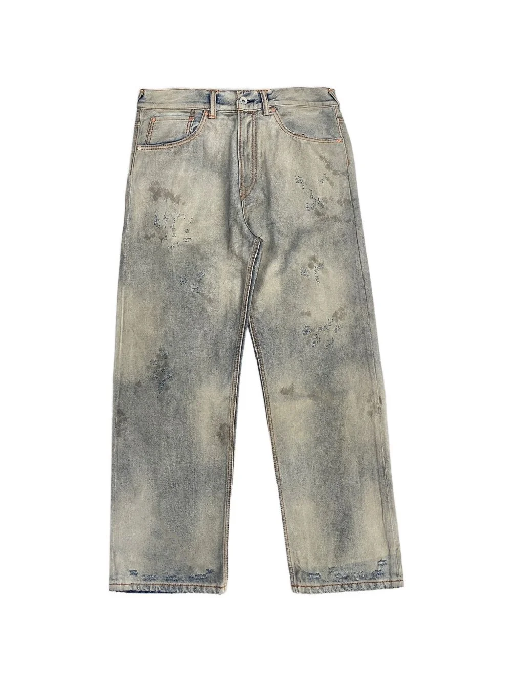 bleached distressed jeans - 1