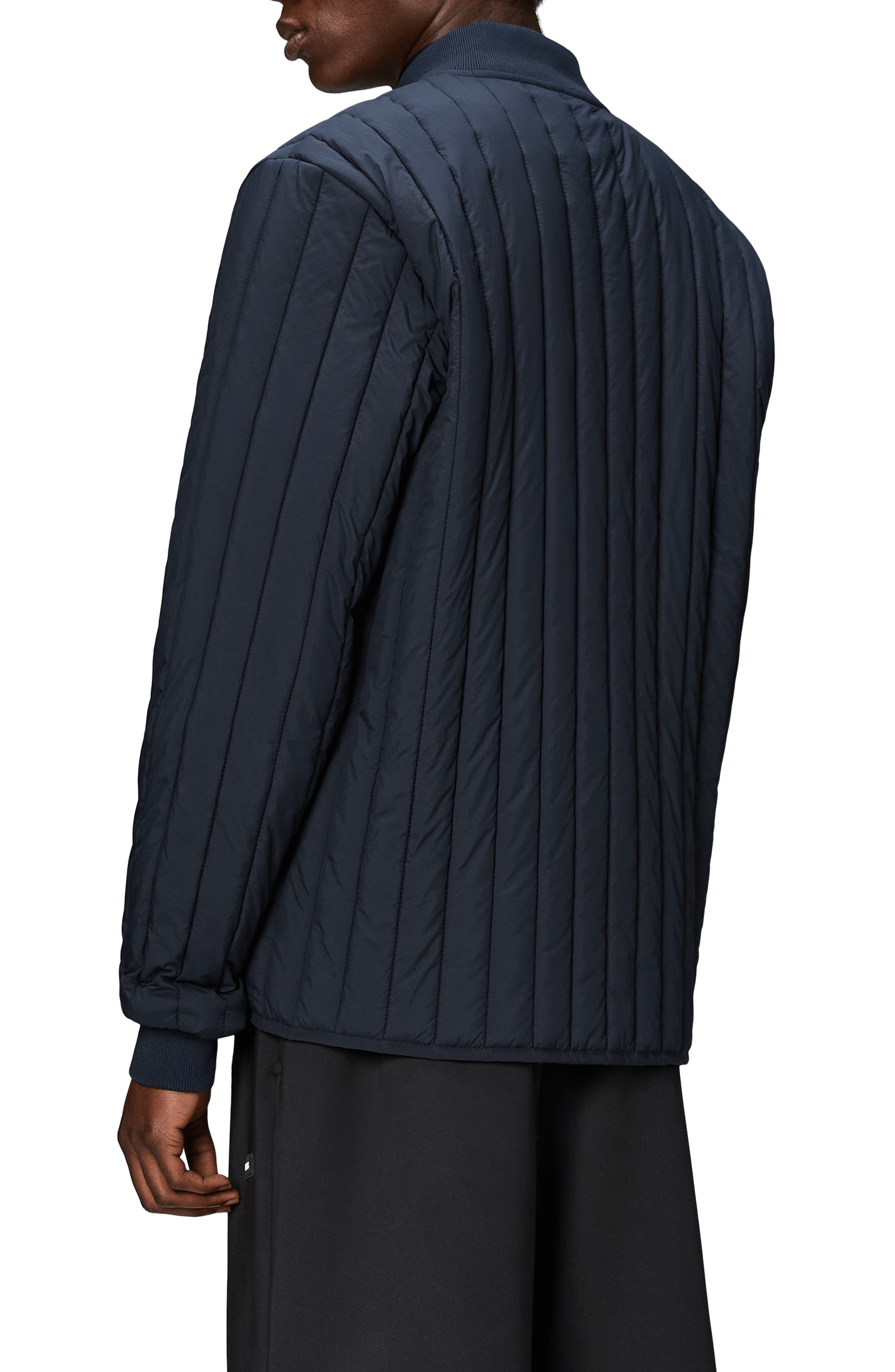 Rains Banja Water Repellent Bomber Liner Jacket in Navy at Nordstrom - 2