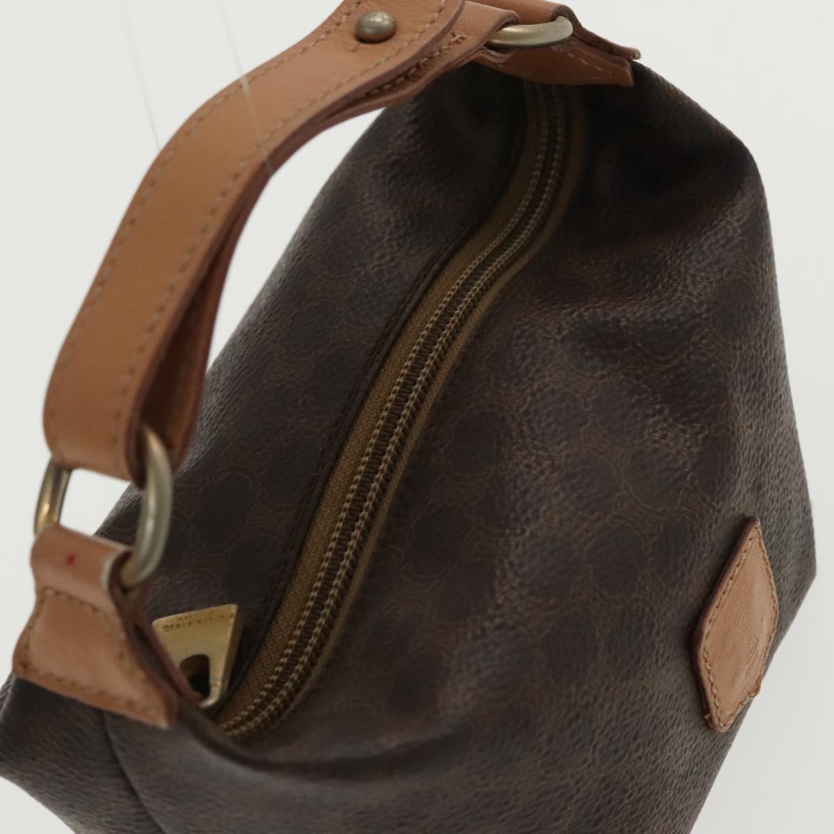 CELINE Macadam Canvas Hand Bag Pvc Leather Gold Brown - 6