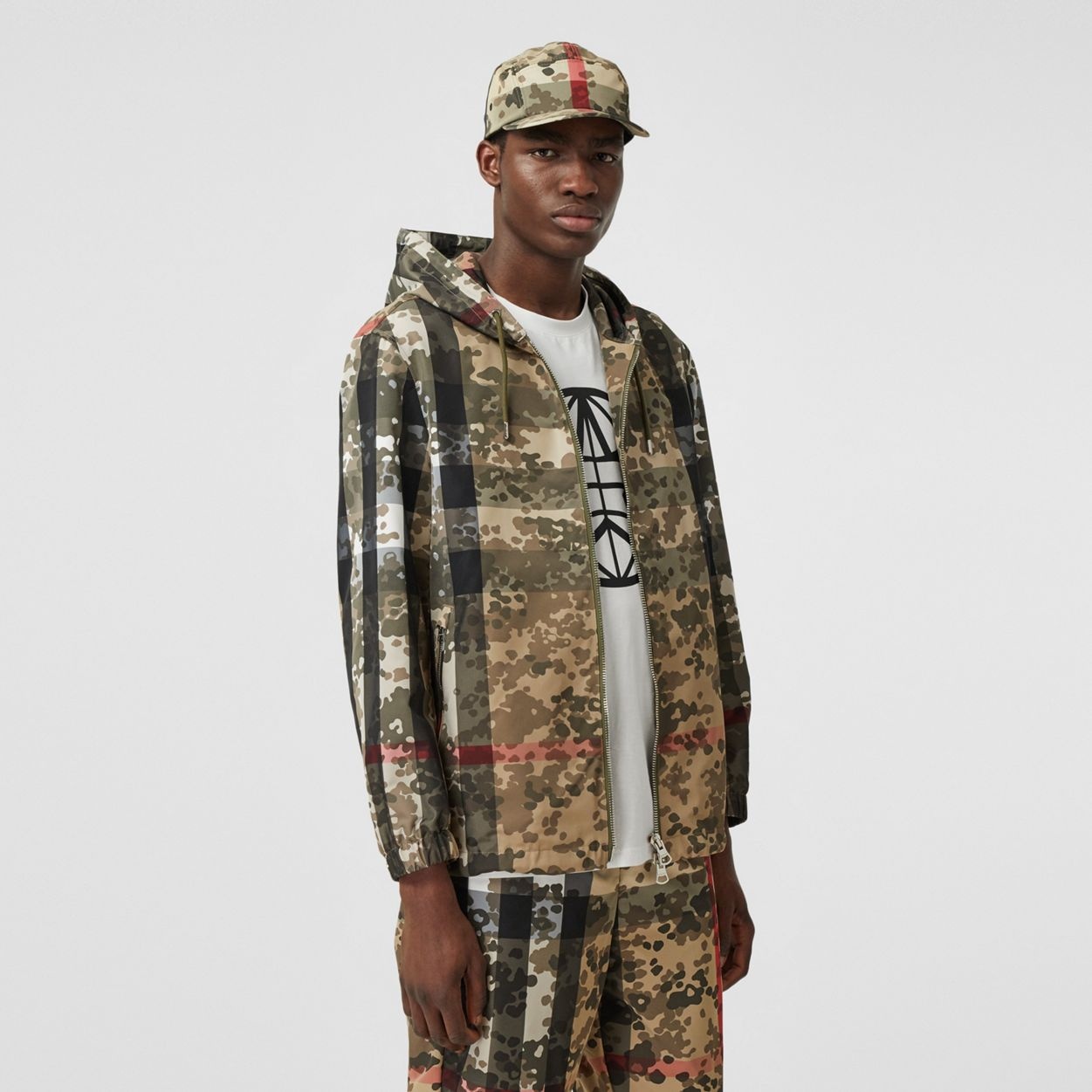 Camouflage Check Nylon Hooded Jacket - 7