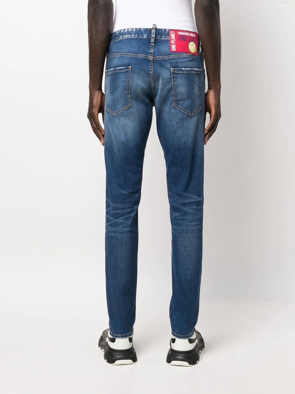 distressed straight-leg jeans - 4