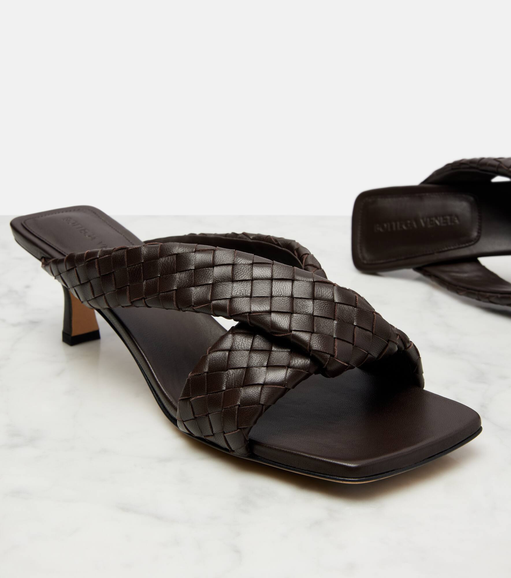 Riva 50 woven leather mules - 5