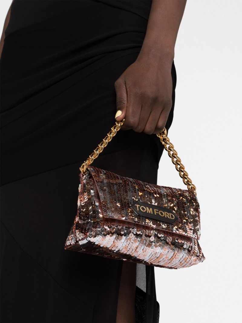 Sequin Embroidery Label Chain bag - 3