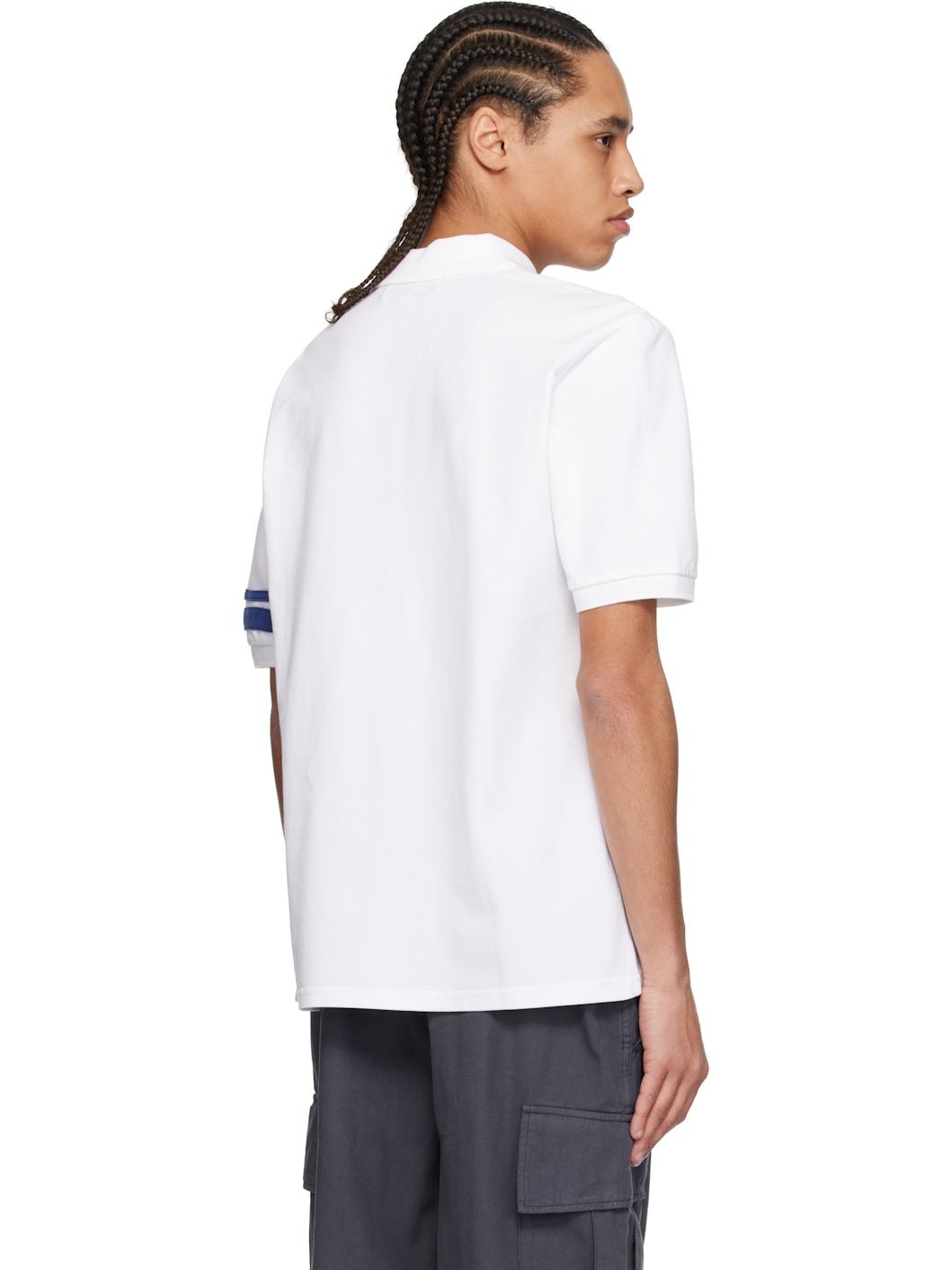 White 'Global' Pique Polo - 3
