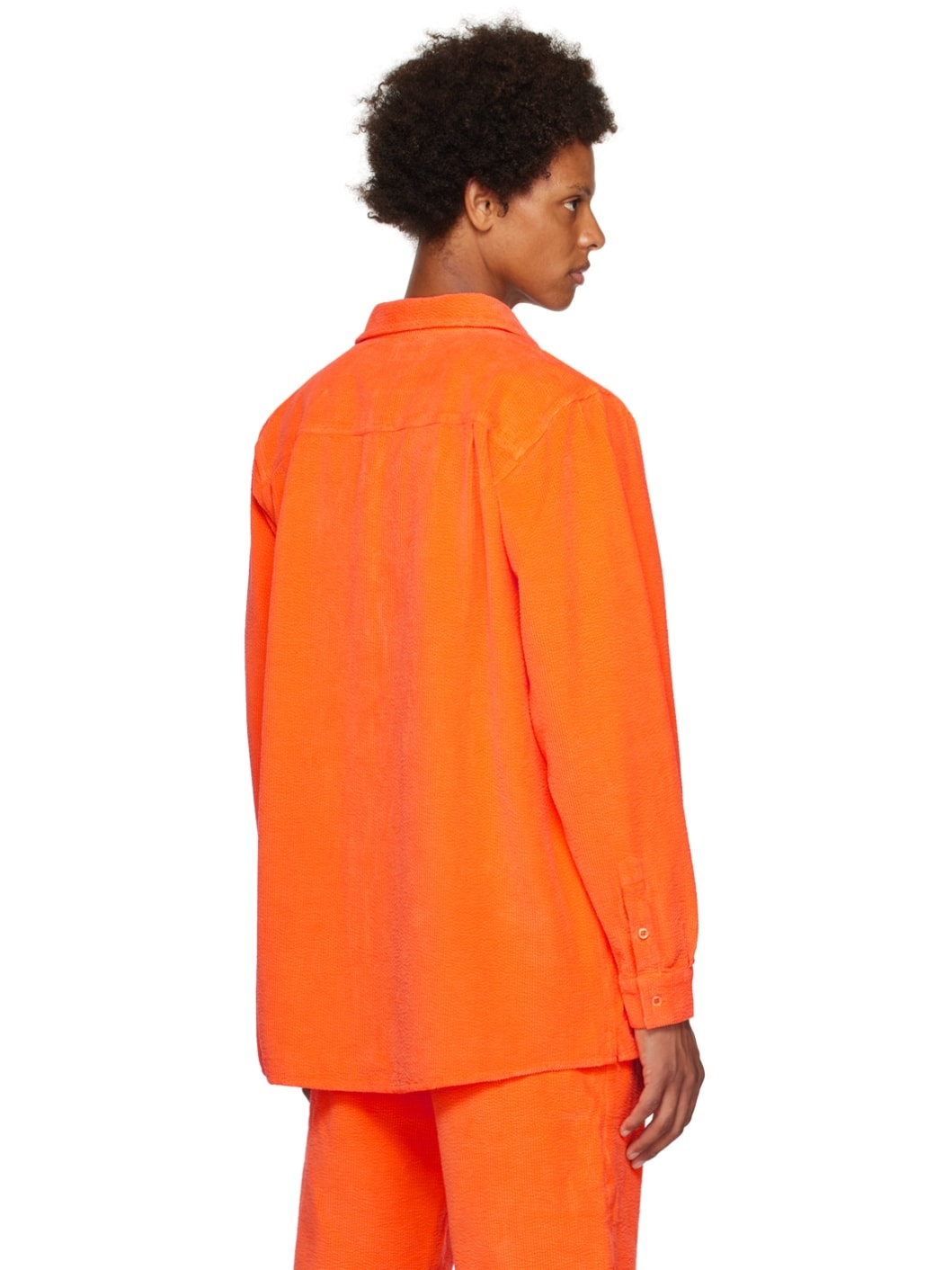 Orange Spread Collar Shirt - 3
