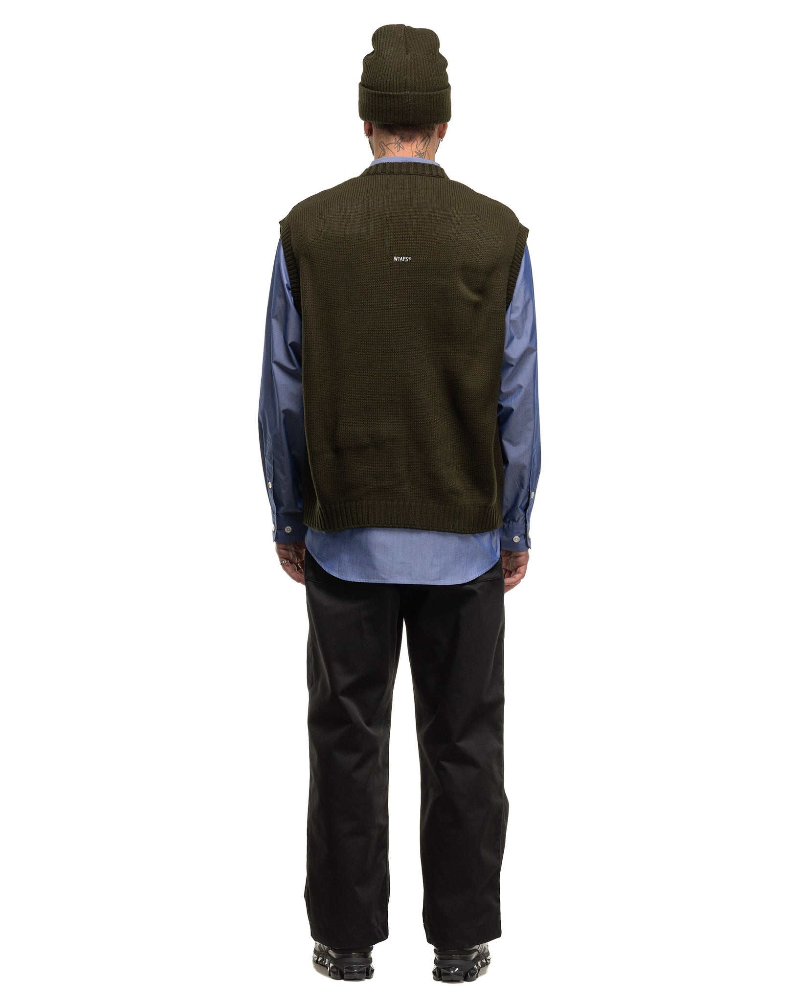 WTAPS Ditch / Cotton Acrylic Sign Vest OLIVE DRAB | REVERSIBLE