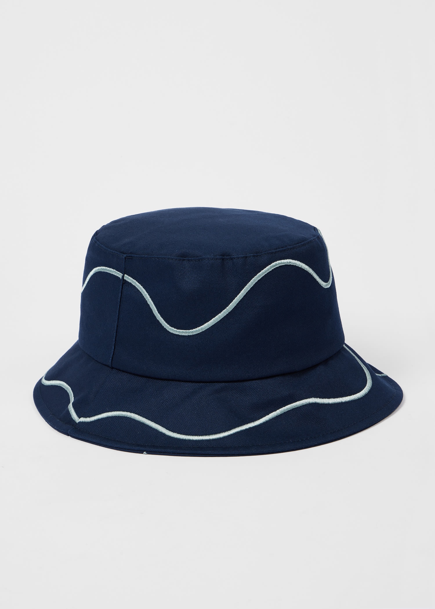 Cotton-Twill 'Happy' Wave Bucket Hat - 3