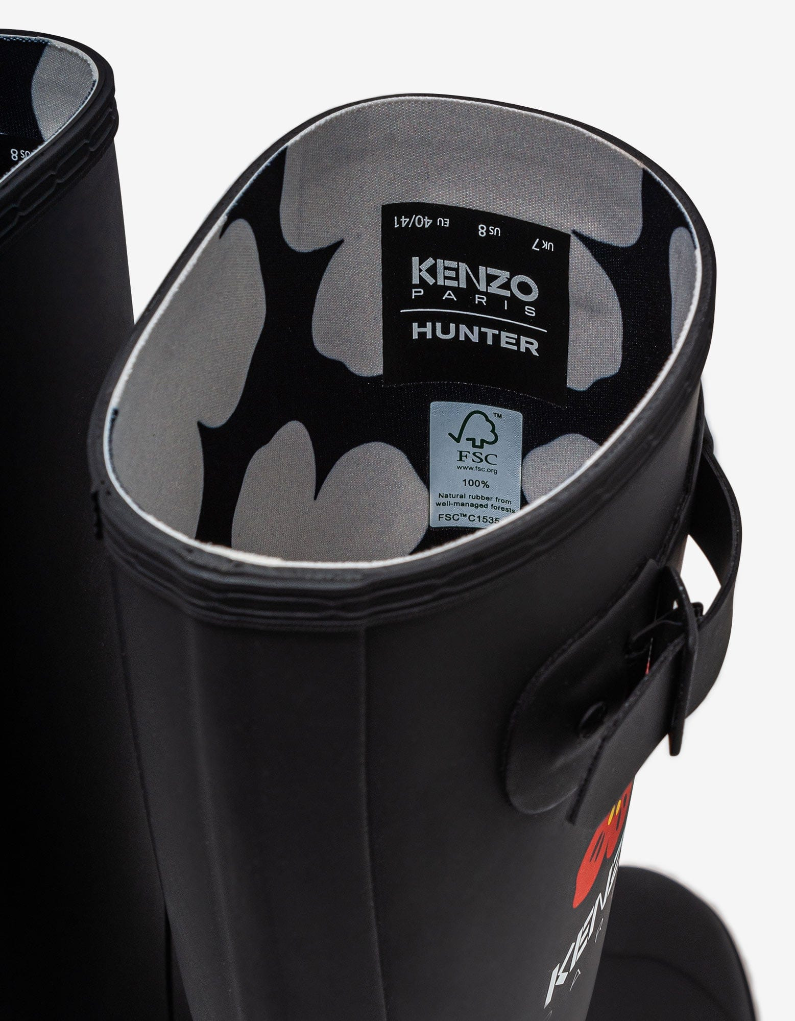 Kenzo Hunter Black Original Wellington Boots - 8