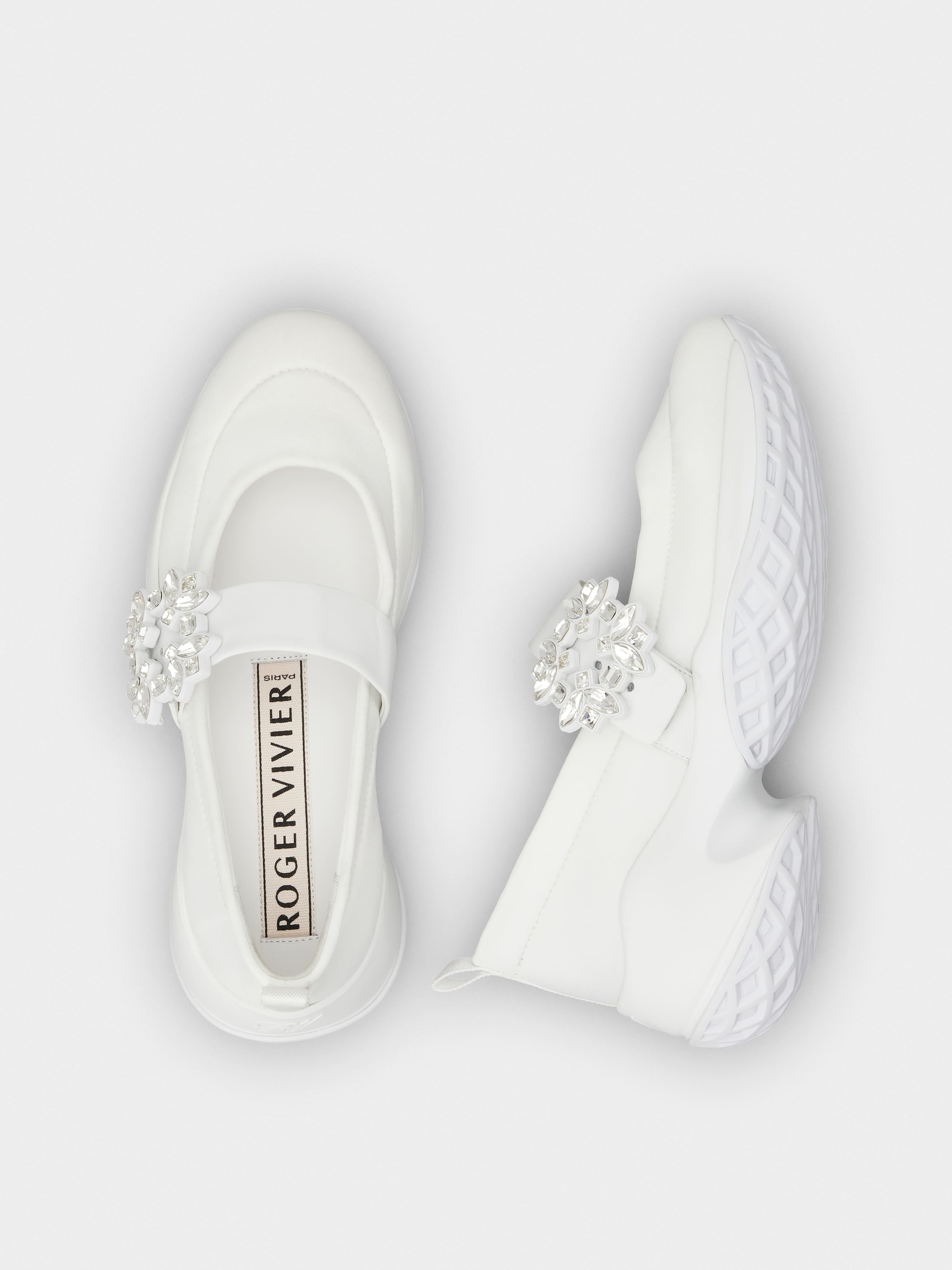 Viv' Run Strass Buckle Ballerinas in Technical Fabric - 4