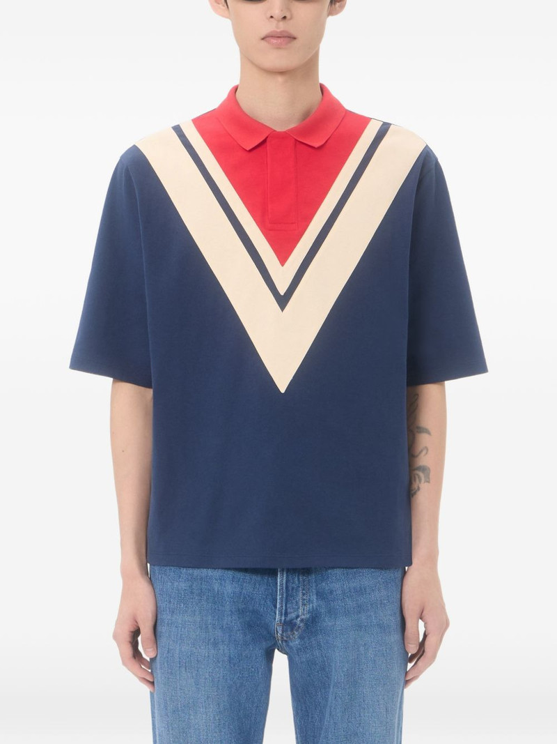 cotton polo shirt with inlaid-V 3