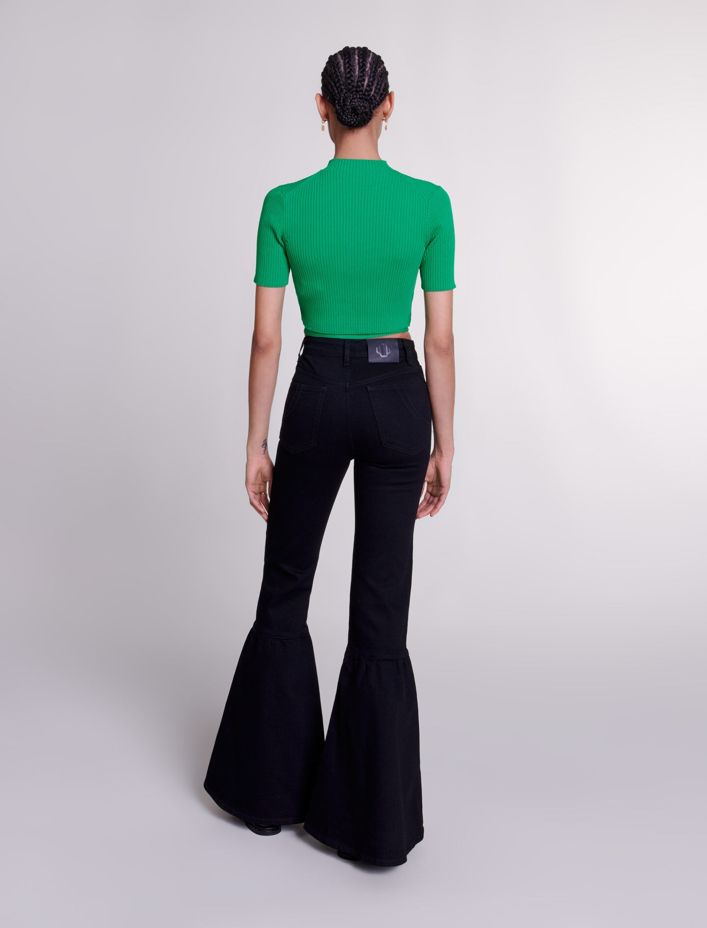Knit crop top with ties - 5