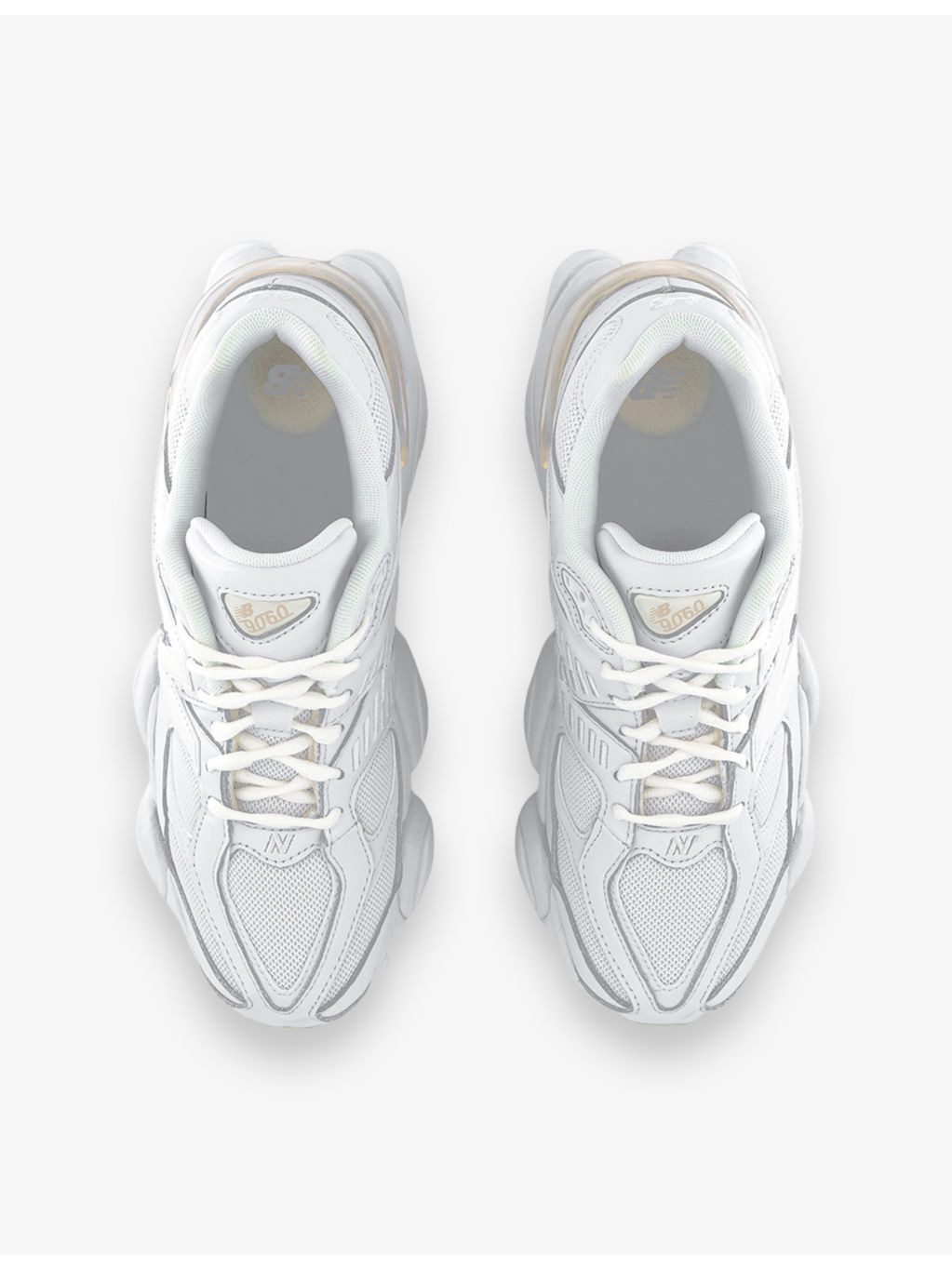 9060 brand-patch leather and mesh low-top trainers - 2