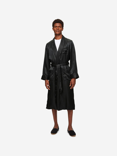 Derek Rose Men's Dressing Gown Woburn 8 Silk Satin Black outlook
