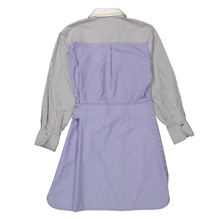Chloe Ladies Blue / White Striped Shirt Dress - 7