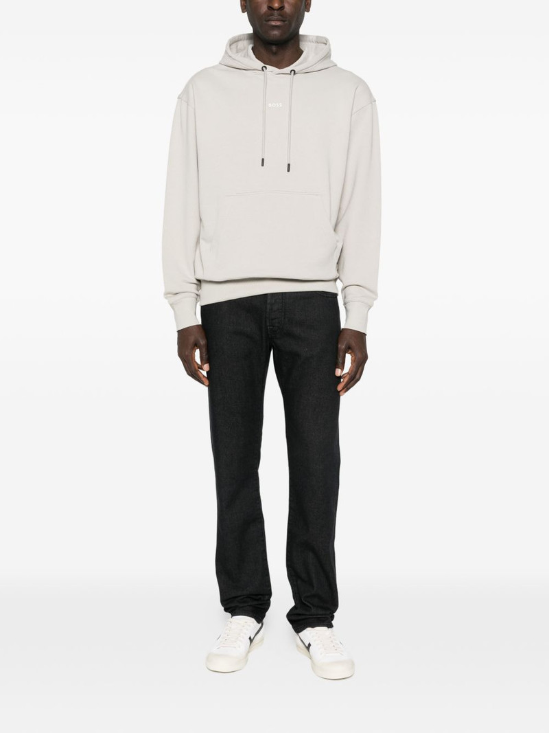 BOSS drawstring logo-detail hoodie outlook