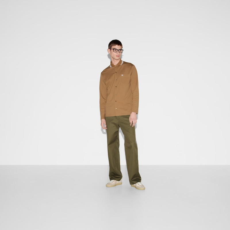 GUCCI Cotton piquet polo shirt with embroidery outlook