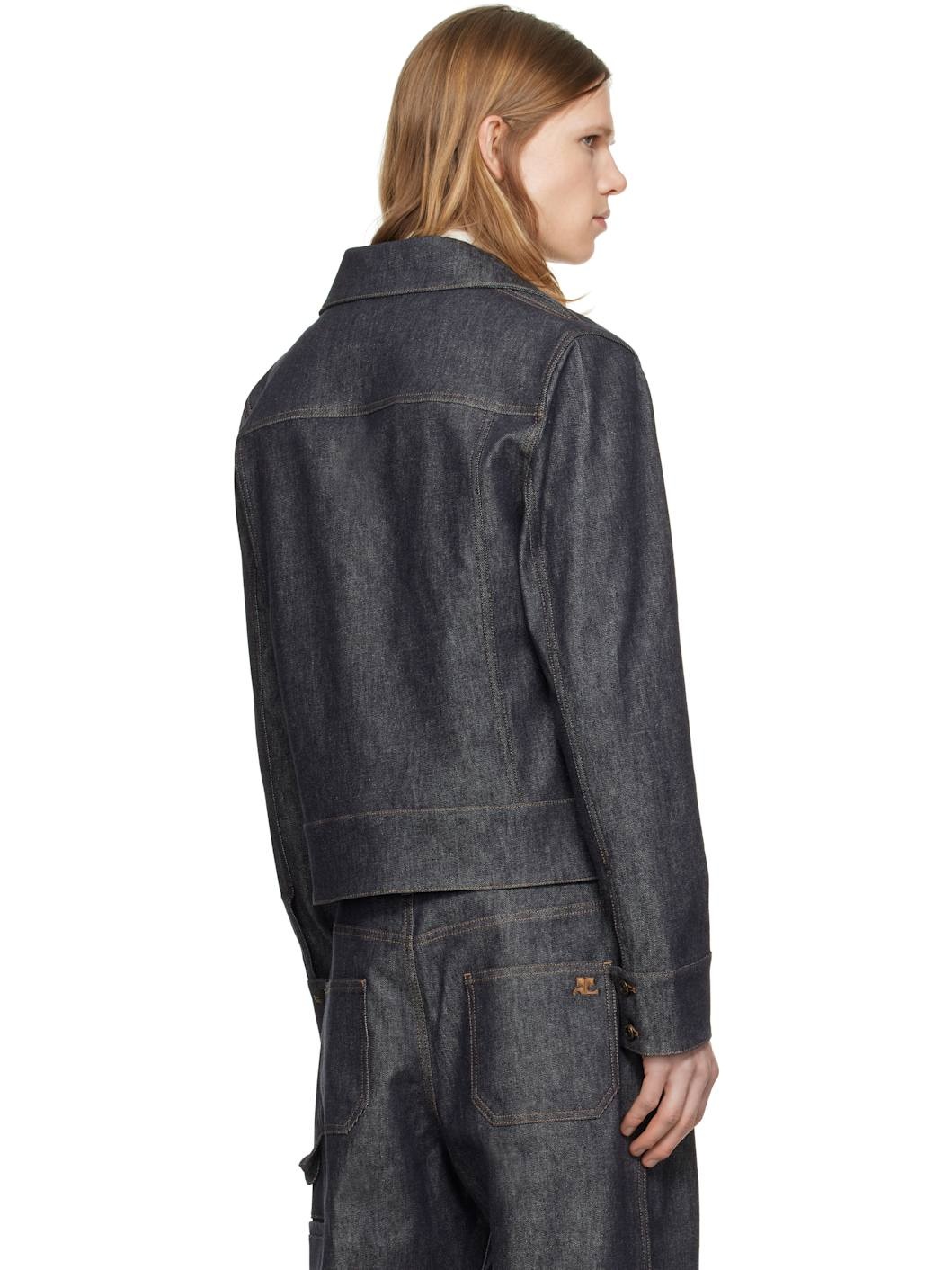 Gray Utility Trucker Denim Jacket - 3