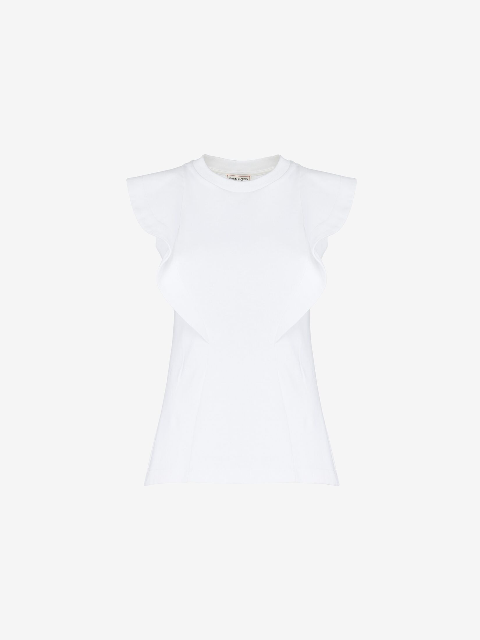 Women's Frill Detail Sleeveless Top in Optic White - 1