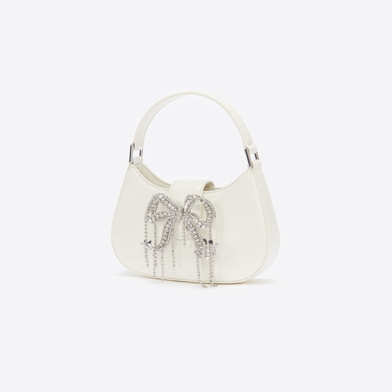 Cream Leather Crescent Bag 3