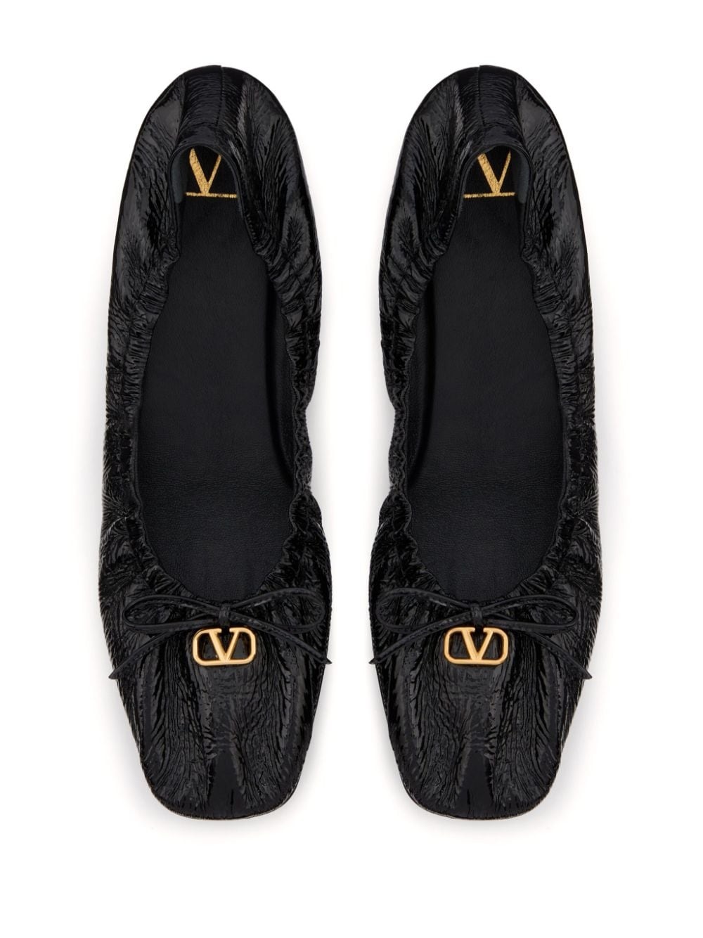 VLogo ruched ballerina shoes - 4