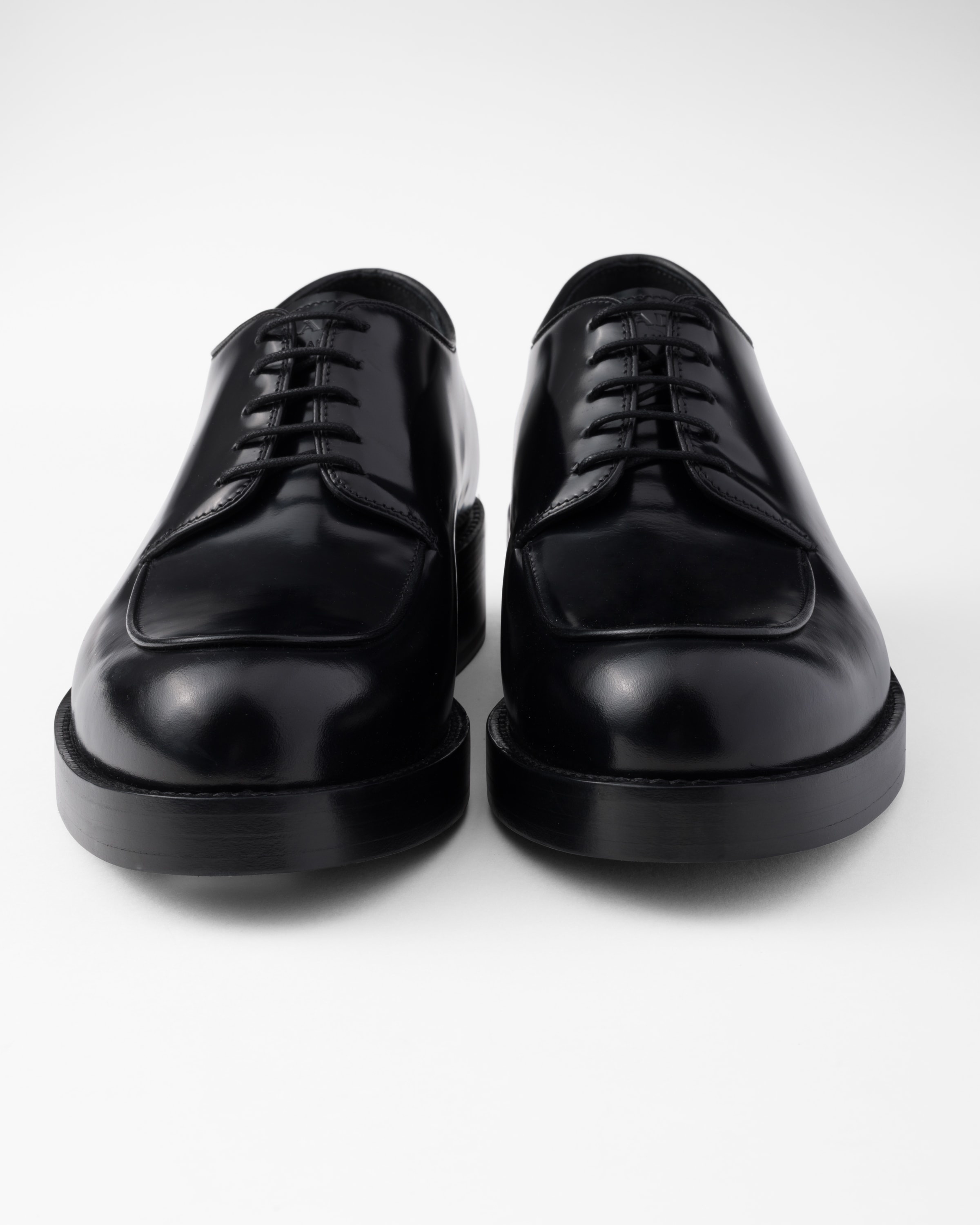 Brushed leather derby shoes - 6