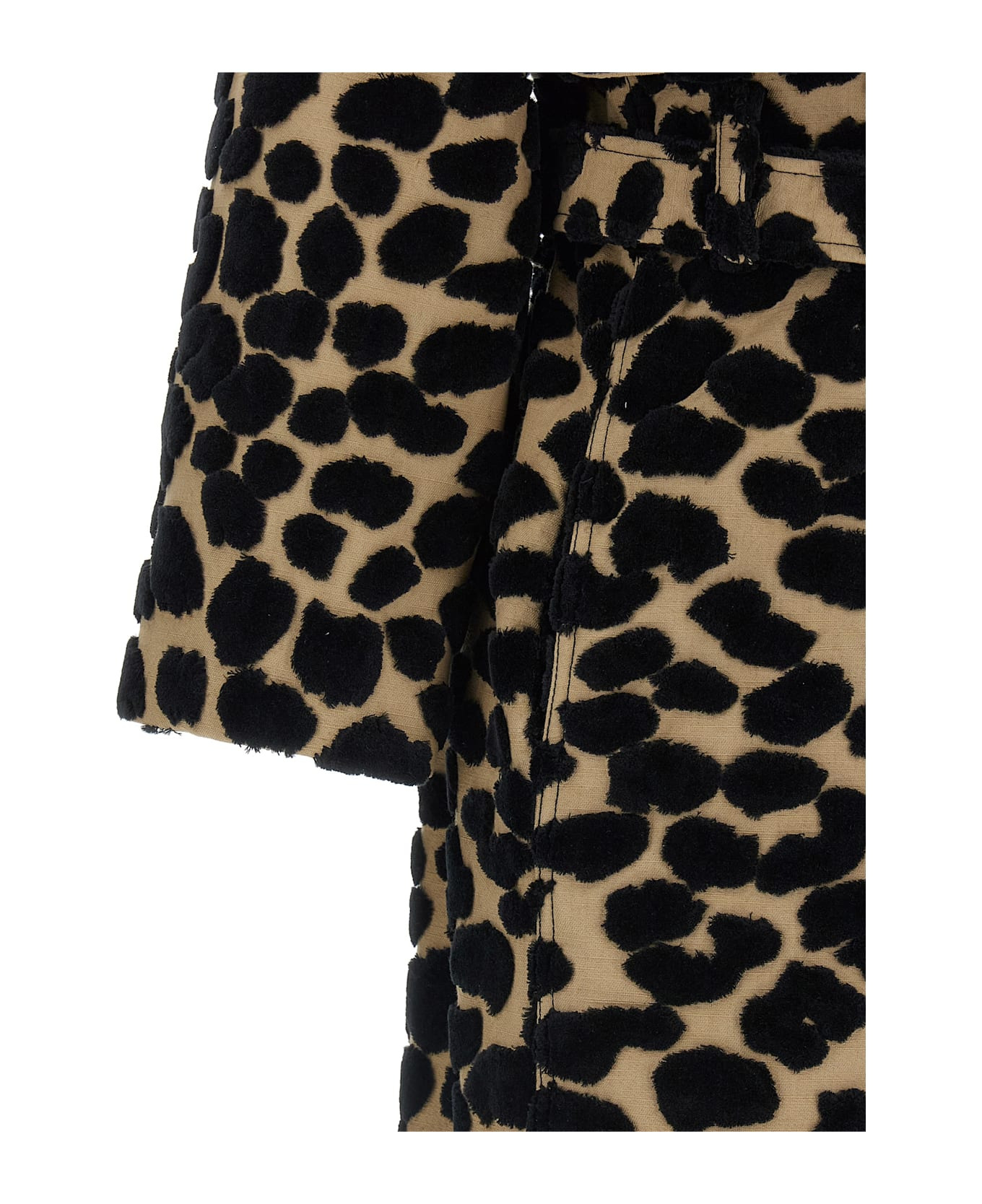 Leopard Jacquard Trench Coat - 4