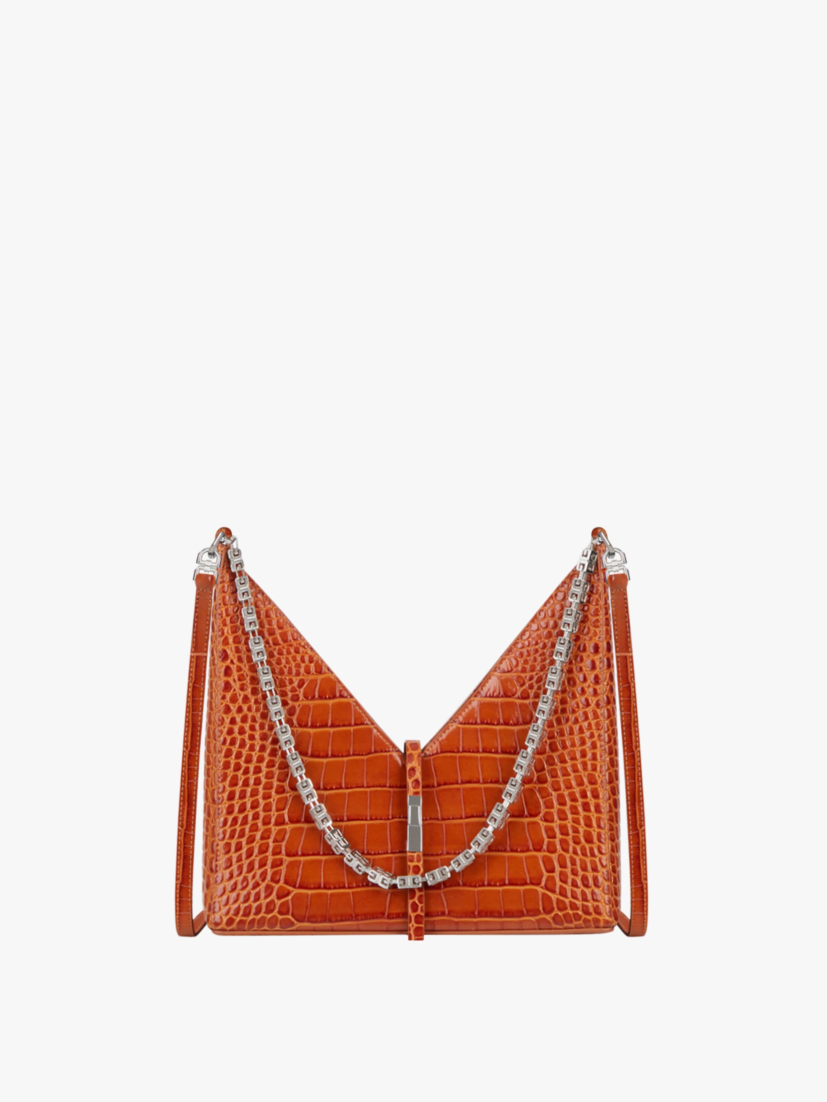 SMALL CUT OUT BAG IN CROCODILE EFFECT LEATHER WITH CHAIN - 3