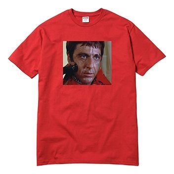 Supreme FW17 Scarface Shower Tee Red Crossover Printing Short Sleeve Unisex SS18-0219 - 1